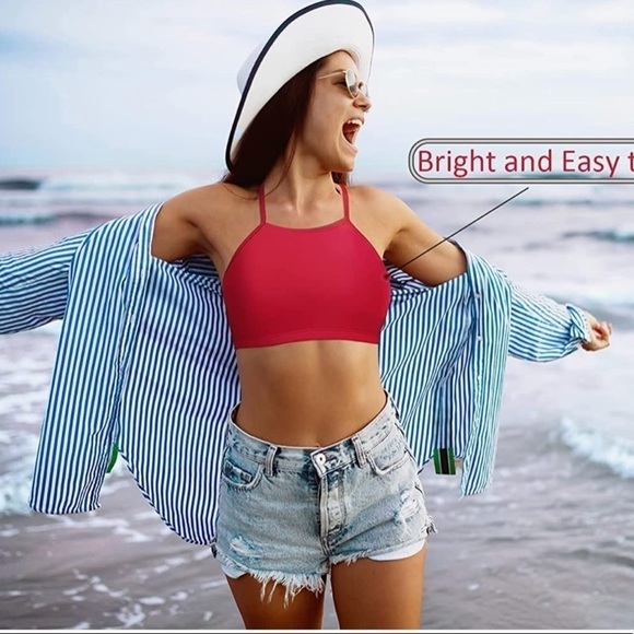 NWT Amazon charm leaks womens halter bikini swimwear high neck two piece bikini - Picture 7 of 8